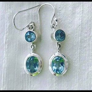 Blue topaz and sterling silver earrings